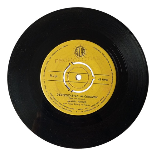Vinilo Single De Manuel Rivero -- Pecado ( N104 (Usado)