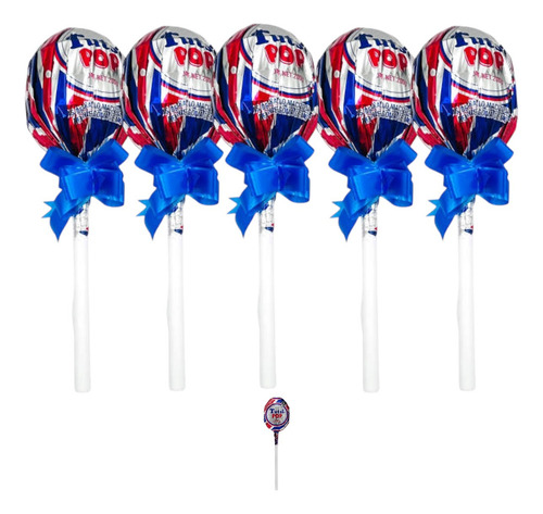 Paleta Tutsi Pop Gigante 10 Con 10 Pz C/u Cereza Goma Mascar