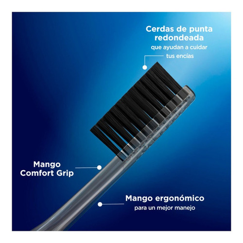 Imagen 4 de 7 de Cepillo Dental Oral B Soft Black Con Minerales Carbon X 2 Un