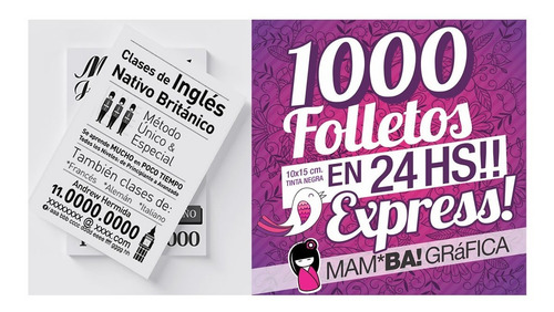 1000 Folletos Express En 24 Hs.a 1 Color * Villa Urquiza !!