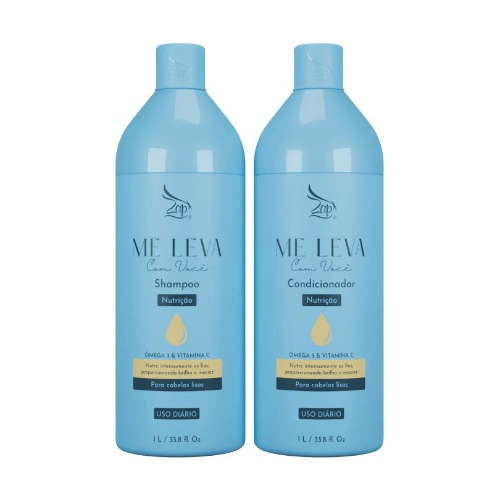 Kit Nutriçao Shampoo E Condicionador Omega 3 E Vitamina C 1l