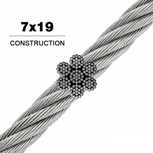 150 Mts Cable Acero Inoxidable 1/8 7x19 Barandal Escalera