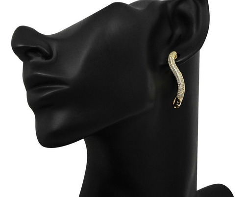 Aretes Arracada Oro 24k Cristal Estilo Mujer Casual Regalos