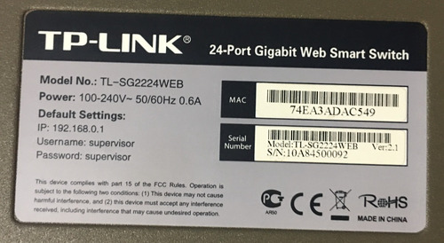 Imagen 5 de 5 de Switch Tp-link Tl-sg2224web Administrable
