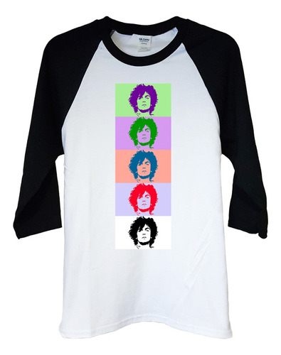 Polera Raglan 3/4 Syd Barrett Faces Colores Rock Abominatron