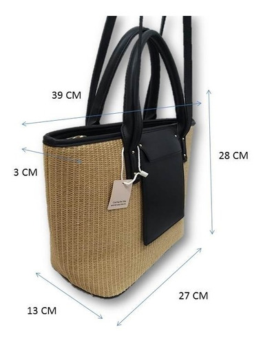 Imagen 4 de 4 de Bolsa De Dama Tipo Textil Con Negro Vel4gt80