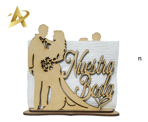Servilleteros Para Bodas Con Forma De Novios 6pz De Mdf M1 Nuestra Boda
