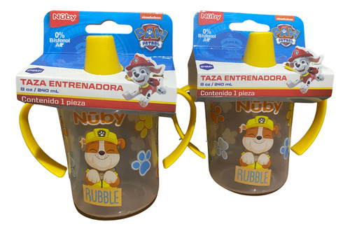 Paw Patrol Nuby Kit De 2 Vasos Entrenadores Con Tapa 240 Ml 