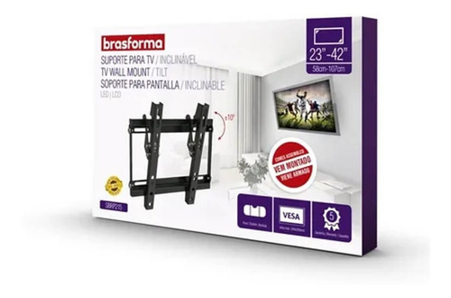 Imagen 3 de 4 de Soporte De Pared Con Inclinación Brasforma Sbrp215 23 A 42