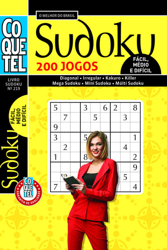 Livro Coquetel Sudoku 219, De Editora Coquetel. Editorial Coquetel - Nf, Capa Mole, Edição 219 Em Português, 2024