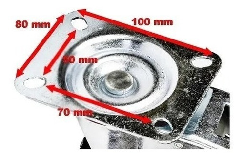 Imagem 2 de 7 de Rodízio Giratório De Borracha S/ Trava 5 Pol 125mm Beltools