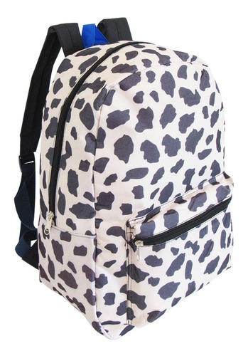 Mochila Escolar Casual Com Bolso Diversas Estampas Adventeam Cor Bege