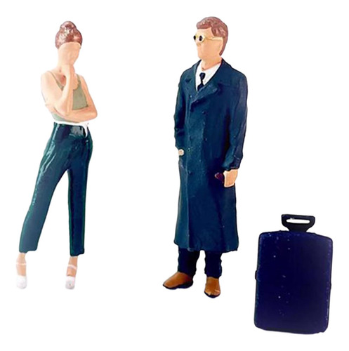 Figuras De Mujeres Y Hombres Con Maleta, Modelo 3x 1/64,