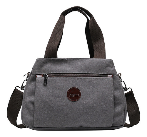 Canvas Handbag Multi-pocket Large Capacity Solid Color
