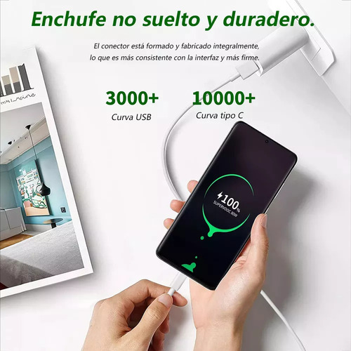 Cargador De 80w Para Oppo 80w/65w/40w/30w/20w/18w Supervooc Con Cable Tipo C 1m Original Orilwoya
