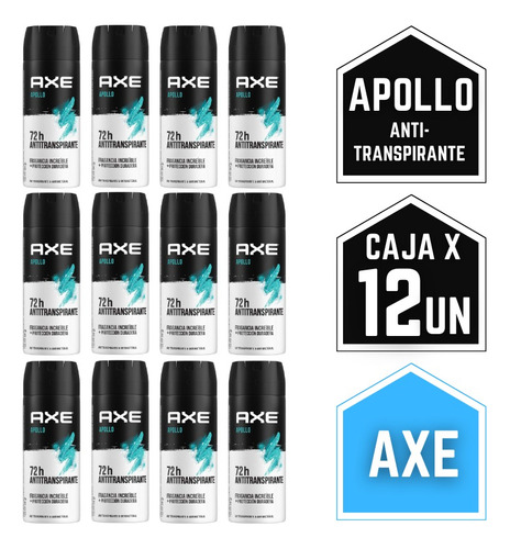 Desodorante Axe Fragancia Apollo Antitranspirante Pack X12