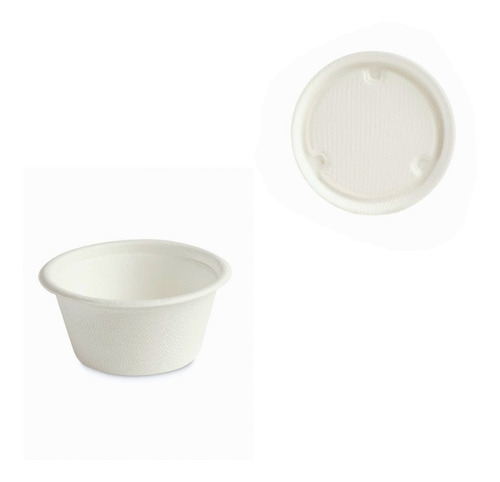 Vaso Souffle 2 Oz Biodegradable Con Tapa 100 Piezas 