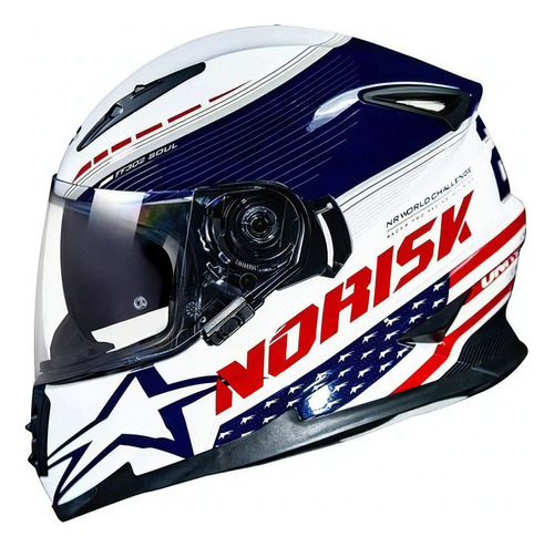 Capacete Norisk Ff302 Grand Prix Usa Cor Branco/Azul/Vermelho Tamanho do capacete XL/GG (61/62)