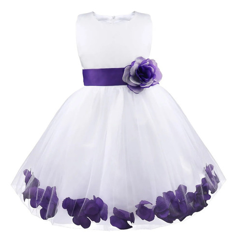 Vestido De Princesa Para Niñas Con Pétalos De Flores