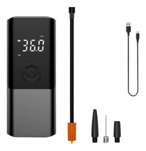 Mini Compresor Aire Electrico Recargable Auto Moto Bici Luz Negro 50/60 Monofásica