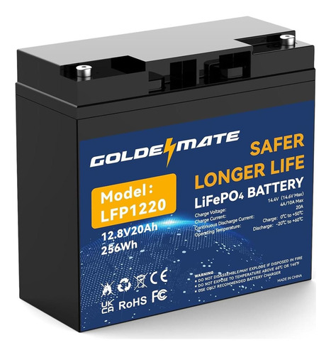 Batería Lifepo4 12v 20ah Goldenmate Para Energía Solar