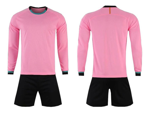 Uniforme De Portero O Jugador Para Futbol Rosa Y Negro