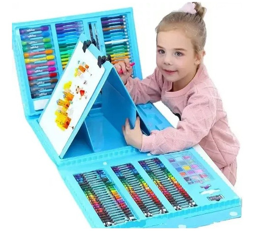 Set De Arte Para Niños 208 Piezas Portátil Crayon Colores