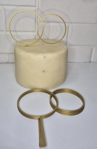 Cake Topper Adorno De Torta Anillos Cruzados Bodas Evento Dorado Anillos Cruzados