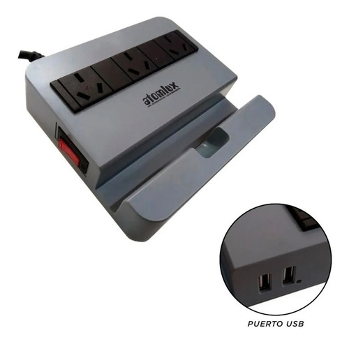 Estabilizador Protector Tension Atomlux R2200 Estacion Usb