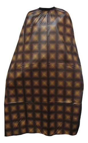 Capa De Corte Barberia Peluquería Diseño Sublimado Color Marrón Cuadriculado