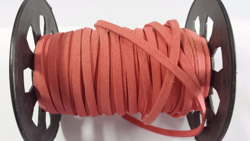 Fio Cordão Camurça Pulseira Colar 5mm Coral L5 Metros