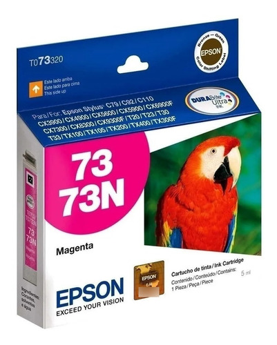 Imagen 1 de 4 de Cartucho De Tinta Epson 73 73n T073320 Magenta Original