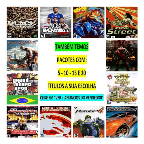 Jogos Ps2 A sua escolha, Kit com 10 jogos