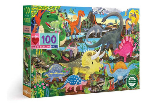 Puzzle 100 Piezas Para Niños Tierra De Dinosaurios