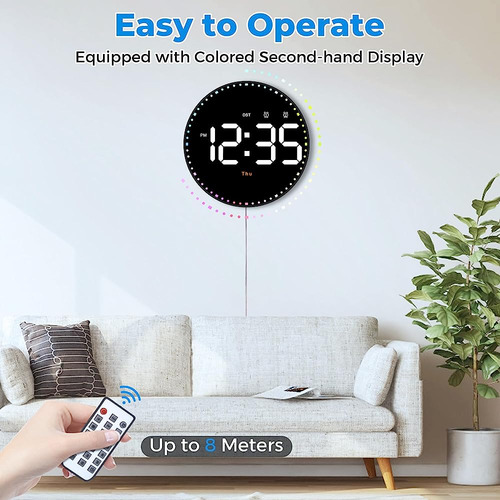 Reloj De Pared Digital, 10 Led Reloj Digital Gran Pantalla
