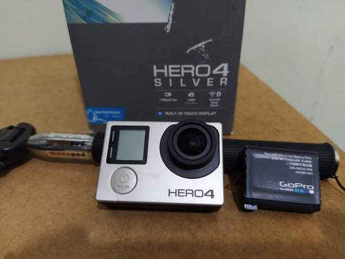 Gopro Hero 4 Silver- 4k Action Camera Com 3 Baterias