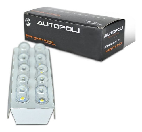 Lampada Automotiva T10 1 Polo 0,9w 12v 1 Leds Branca Caixa