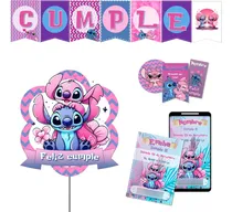Comprar Kit Imprimible Cumple + Candy Editable - Stitch Y Angel