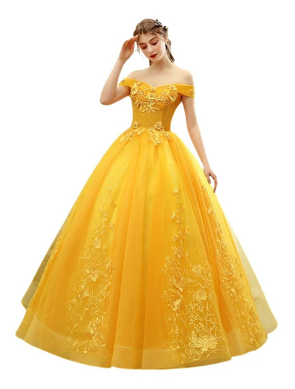 Vestido De Quinceañera Elegante Barato Color Amarillo | Envío gratis Vestido De Quinceañera Elegante Barato Color Amarillo | Envío gratis