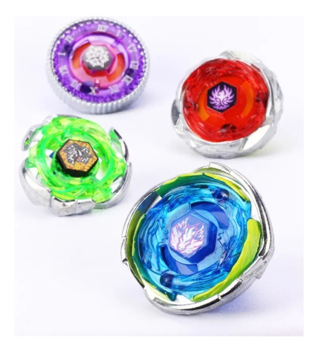 Kit 4 Beyblade Metal Led + Arena + 2 Lançadores - Novidade Cor Vermelho