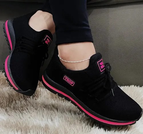 Tênis Feminino Trop Brasil Esportivo Leve Academia Preto Lisa 37 Br