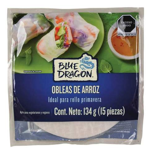 Obleas De Arroz Blue Dragon Para Rollos Primavera 134 G