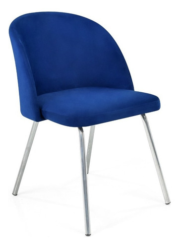 Silla Osaka Tela Estructura De La Silla Cromo Asiento Azul