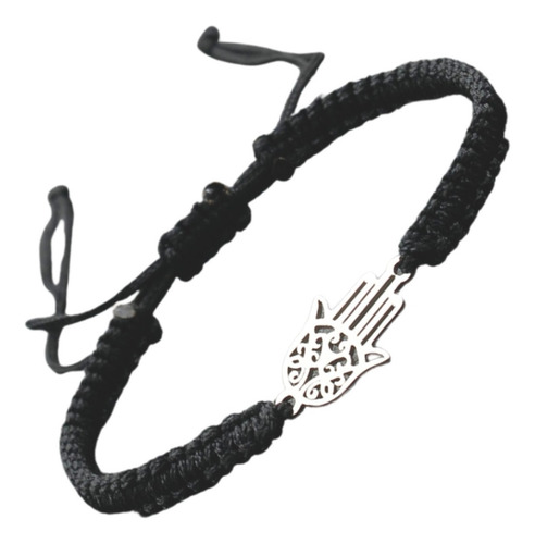 Imagen 5 de 5 de Set 2 Pzas Pulseras De Pareja Mano Fátima Tejidas Protección