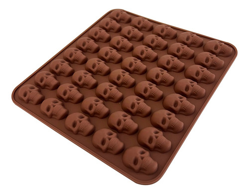 Molde De Silicon 3d Diseño Calaveras Halloween Reposteria Marrón