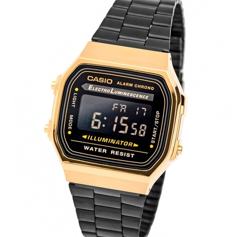 Reloj Casio A-168wegb-1b Negro/ Dorado Unisex