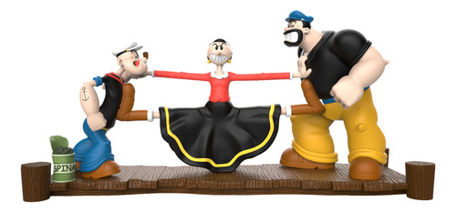 Figuras 3d Popeye El Marino Diorama Con Olivia Y Brutus