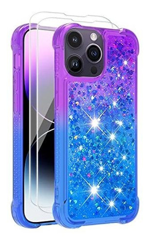 Sunstory Para iPhone 14 Pro Max Case Clear Glitter Fz2gy