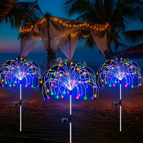 5 Luces Led Solares Tipo Estaca Para Fuegos Artificiales