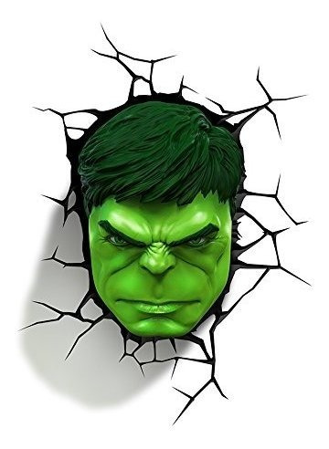 3dlightfx Marvel Avengers Hulk Cara Luz De Deco 3d.